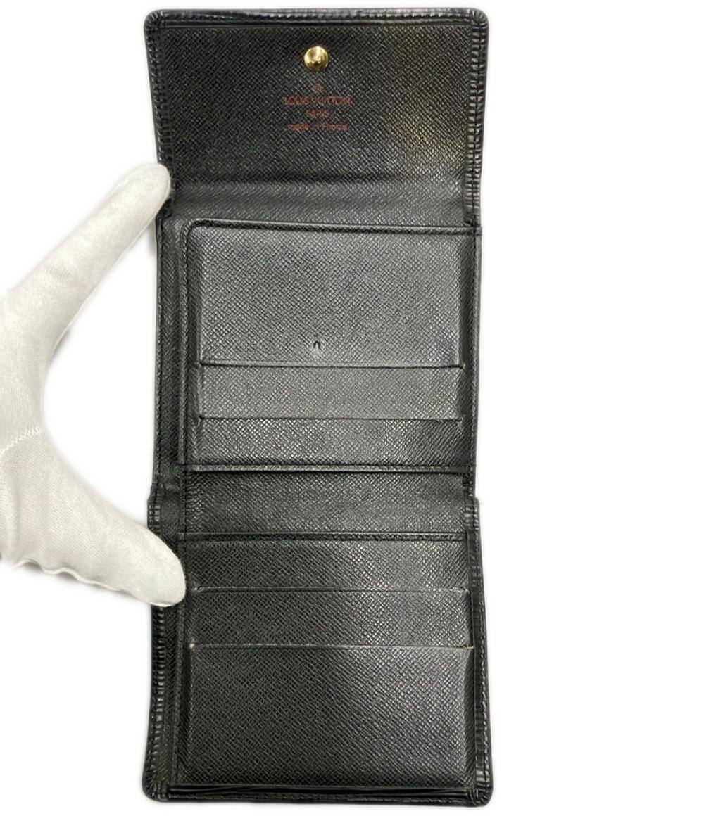 Louis Vuitton Credit Portemonnaie wallet fold bi Billet hook Carte W Epi Black